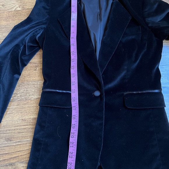 RACHEL ZOE BLACK VELVET TAILORED BLAZER W/satin trim size 6 - Picture 7 of 9